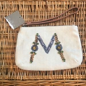 Anthropologie Monogrammed “M” clutch